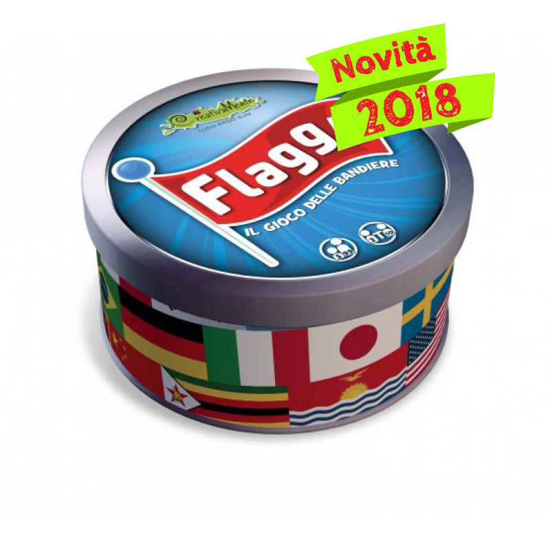 CreativaMente Flaggy Gioco Bandiere E Cosmos Gioco Spazio - 2 Giochi Da Tavolo In Scatola Di Latta