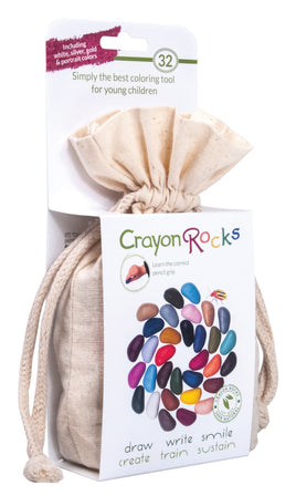 Crayon Rocks - 32 Pietre Colorate In Un Sacchetto Di Cotone