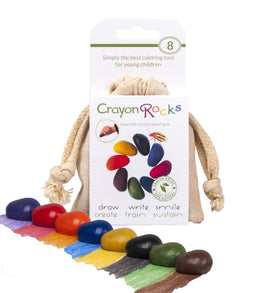 Crayon Rocks - 8 Pietre Colorate In Un Sacchetto Di Cotone